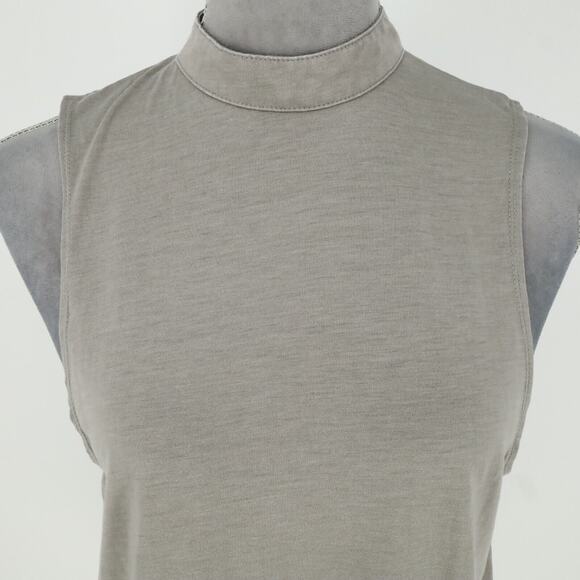 Chaser Top Womens Medium Gray Blouse Stretch Knit Open Back Sleeveless New - Picture 10 of 14